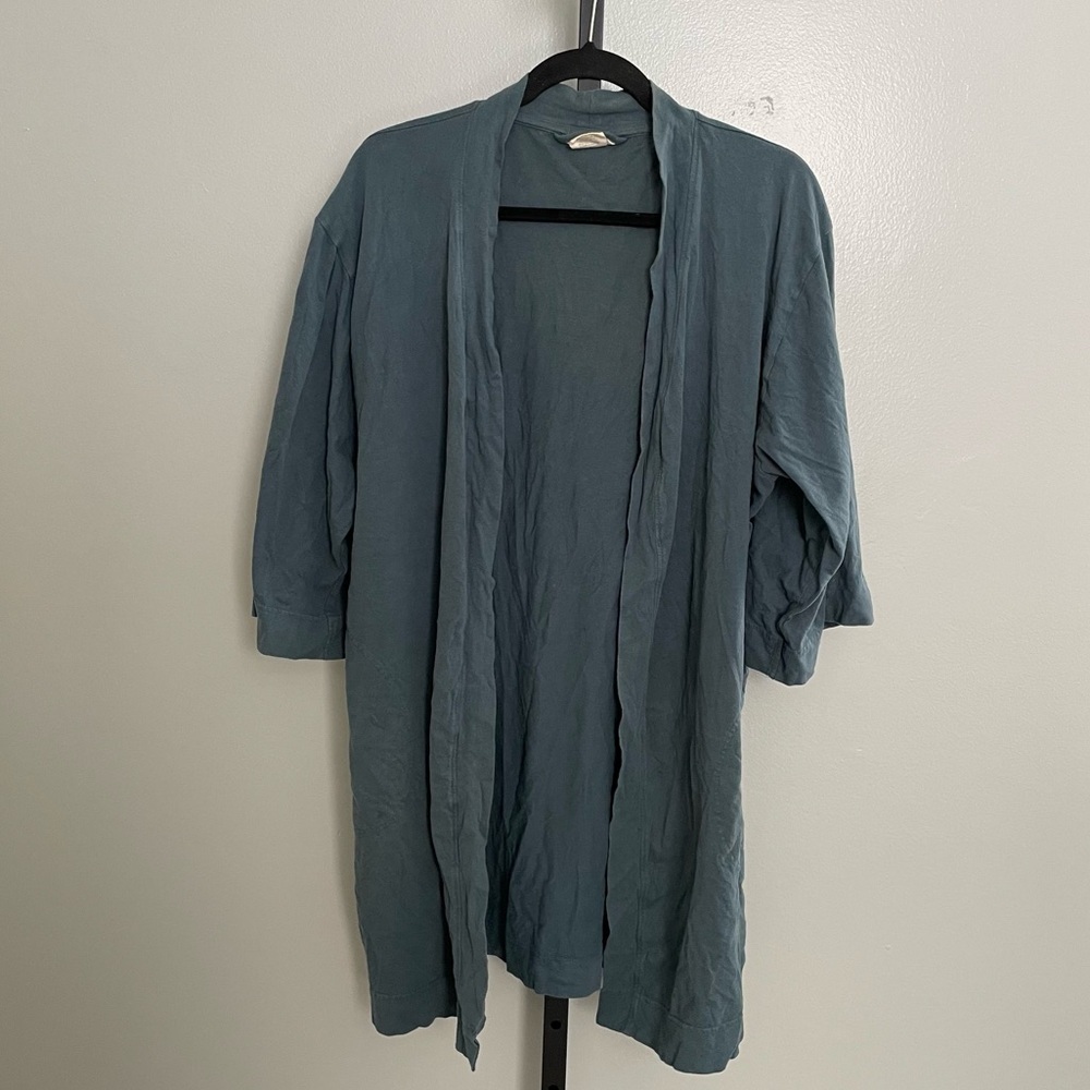 Coyuchi Slate Blue Lightweight Cotton Robe